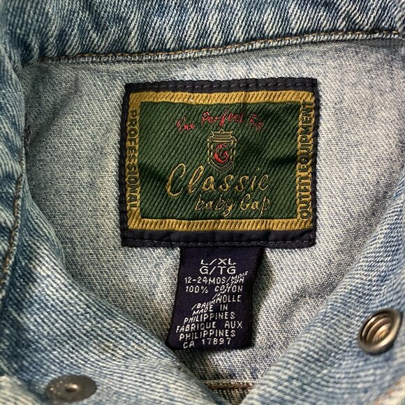 Vintage Classic baby Gap Denim Jacket 12-24 MOS Blue 90s Infants - Picture 3 of 7